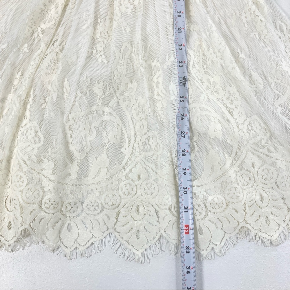 Free People Verushka High Neck Button Back Lace dress Size 4 Ivory Women’s - Picture 13 of 14